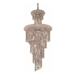 Elegant Lighting - Elegant 1800 Spiral 10-LT 16" Spectra Chandelier, Chrome/Clear - Chandeliers
