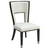 Comfortable Leather Dining Chair, Ivory