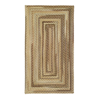 Manchester Concentric Braided Rectangle Rug, Beige Hues