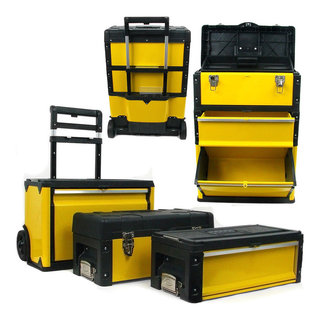 Stalwart Parts & Crafts Rack Style Tool Box with 4 Organizers - Yellow