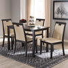 Evelyn Modern Beige Faux Leather Upholstered and Dark Brown 5-Piece Dining Set
