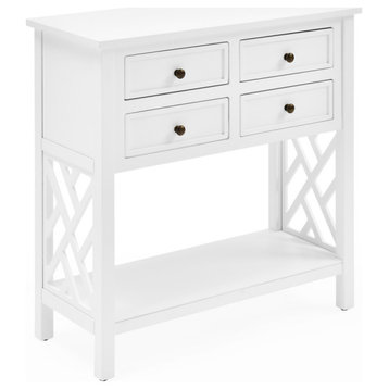 Coventry 32"W Wood Entryway/Console/Sofa Table, 4-Drawers, White