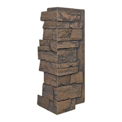 142-BRIGHTON WIDE STACKED STONE CORNER 24"H X 11"W X 1 1/4"D - Wall Panels