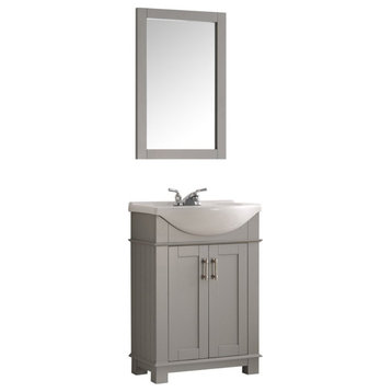 Hartford 24" Gray Traditional Bathroom Vanity, Mirror Included