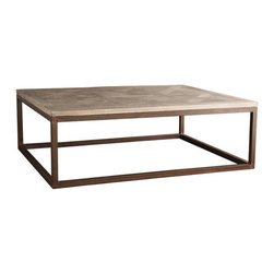 Rectangular Parquet-Top Coffee Table - Coffee Tables