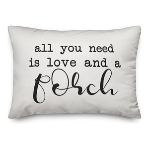 All You Need Is Love And A Porch Outdoor Lumbar Pillow Contemporary Outdoor Cushions And Pillows By Designs Direct