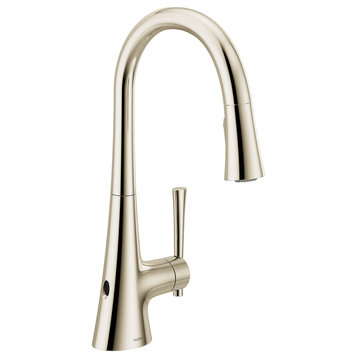 Moen 9126EW Kurv 1.5 GPM 1 Hole Pull Down Kitchen Faucet - Polished Nickel