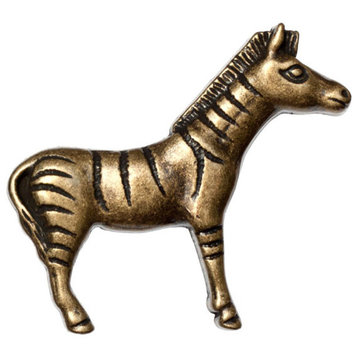 Zebra Knob - Antique Brass