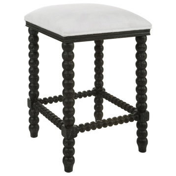 Uttermost Pryce Black Backless Counter stool