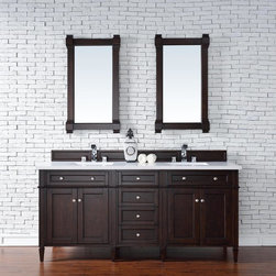 72 inch Double Sink Bathroom Vanity Mahogany Finish No Top - Bathroom Vanities And Sink Consoles