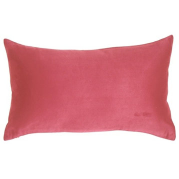 Pillow Decor, Royal Suede Pink Throw Pillow, 12"x20"