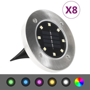 vidaXL Solar Ground Lights 8-Piece LED Lights RGB Color