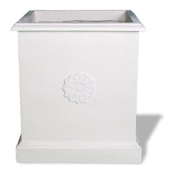 Amedeo Design, LLC - USA - Square Icon Planter, Limestone, Drainage - Outdoor Decor