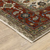 Oriental Weavers Sphinx Aberdeen 144D1 Traditional Rug, Ivory and Red, 6'7"x9'6"