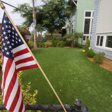 Artificial Grass Install at Beach-Style Home in San Diego