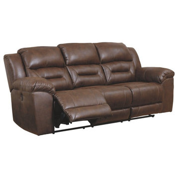 Signature Design by Ashley Stoneland Power Reclining Sofa in Chocolate