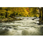 Pi Photography Wall Art and Fine Art - Modern Rustic Art: Waterfall in the Autumn Landscape Photo Unframed, 24" X 36" - Waterfalls in the Autumn Foliage - Rural / Country Style / Rustic / Landscape / Nature Photograph Loose / Unframed Wall Art Print - Artwork