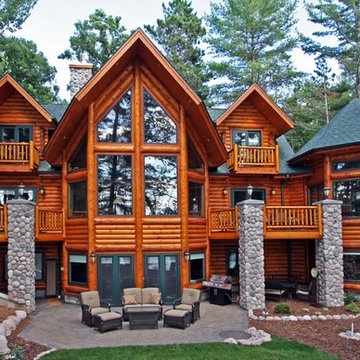 Waupaca Chain Round Lake Log Home