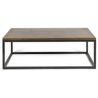 Maxwell Modern Coffee Table, Steel and Mango Wood