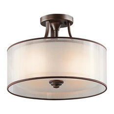 Semi Flush 3-Light, Mission Bronze