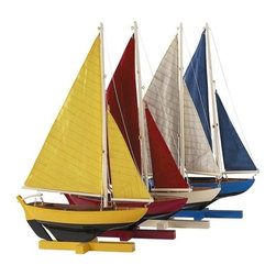 Authentic Models - Authentic Models Nautical Set of 4 Sunset Sailers - Decorative Objects And Figurines