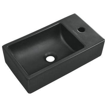 18 inch Ceramic Vanity Sink Top, Matte Black