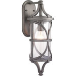 Progress - Progress P560117-103 Morrison - One Light Outdoor Medium Wall Lantern - The Morrison Collection medium wall lantern blends delicate geometric patterns with lasting durability in a modern form. Intricate die cast aluminum construction is paired with clear glass and an Antique Pewter finish.