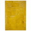 Patchwork Leather Cubed Cowhide Rug, Plain Yellow With Border, 200x300 cm
