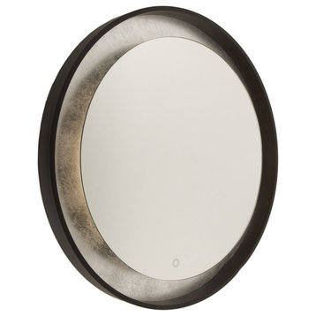 Reflections 1 Light Wall Mirror, Oil Rubbed Bronze and Silver Leaf