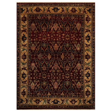 09'00''x12'03'' Burgundy Maroon Hand Knotted Persian Wool Rug