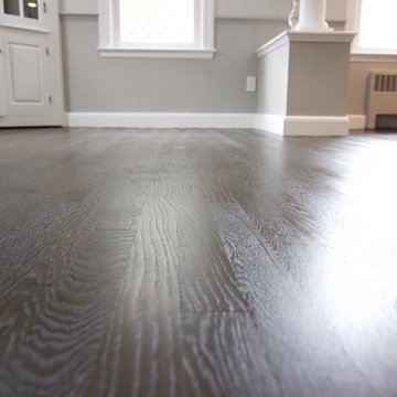 Wire brushed floors, lime wash and penetrating oil finish