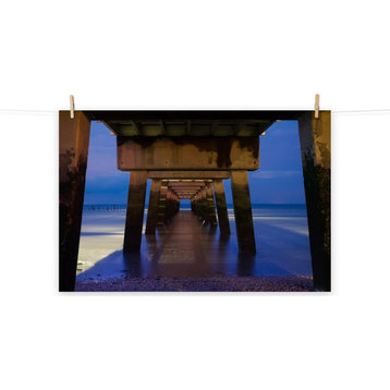 Under the Pier Landscape Photo, Coastal Unframed Wall Art Print, 16" X 20"