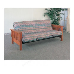 Casual Futon Frame with Mission Slat Detail - Futon Frames