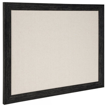 Beatrice Framed Linen Fabric Pinboard, Black 23x29