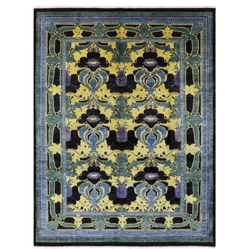 8'9"x11'3" Hand Knotted Wool William Morris Area Rug, Q1730