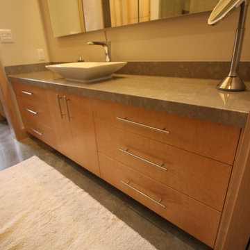 Tiger maple vanity