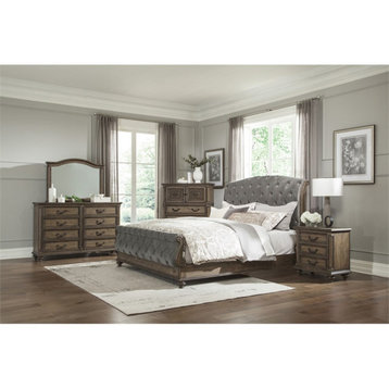 Lexicon Rachelle Eastern King Bed in Weathered Pecan/Gray