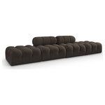Meridian Furniture - Ames Boucle Fabric Modular Sofa, Brown, 4-Piece: 2 Armless Chair, 2 Ottoman - Introduce a touch of modern sophistication to your living area with the exquisite Ames Boucle Fabric Sectional. With plush brown boucle fabric and unique design, it will elevate the visual appeal of your living space. This elegant and captivating sectional can be mixed and matched with other pieces from the collection to create an endless array of stunning looks. So, get ready to transform your living area into an inviting and stylish haven with the Ames Boucle Fabric Sectional.