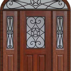 Prehung Sidelites-Transom Door 80 Fiberglass Austin Texas Star - Front Doors