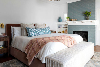 Example of a transitional bedroom design in San Francisco