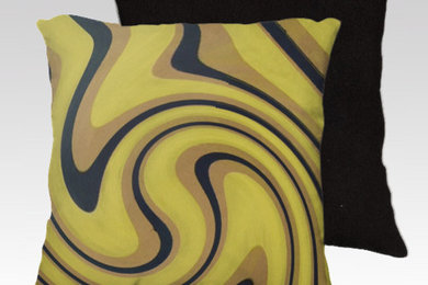 TOROSIETE Throw Pillow Cover - Giro Yellow with Black Back
