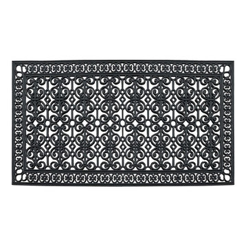 A1HC Rubber Paisley, Hand Finished, Thick, 36"x72", Black