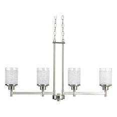 Alexa Collection 4-Light Linear Chandelier, Brushed Nickel