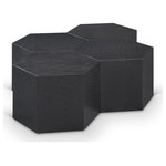 Meridian Furniture - Eternal Modular Coffee Table, Black, 4 Piece - Liven up your living room with this coffee table from the Eternal collection. Crafted from solid oak wood and featuring a black finish, this coffee table is both sturdy and stylish. Its modular shape enables you to connect the coffee table to as many as needed, making it a versatile accent piece for your home. Its contemporary design is perfect for any modern living space, and its stability ensures that it stays in place.