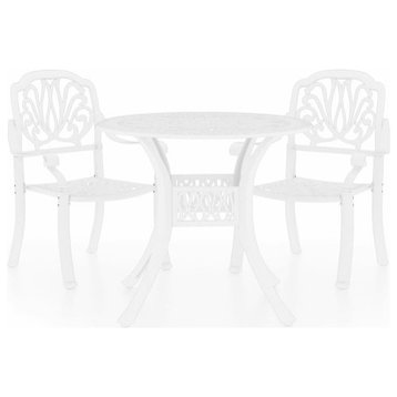 vidaXL Bistro Set Table and Chair Bistro Table 3 Piece Cast Aluminum White