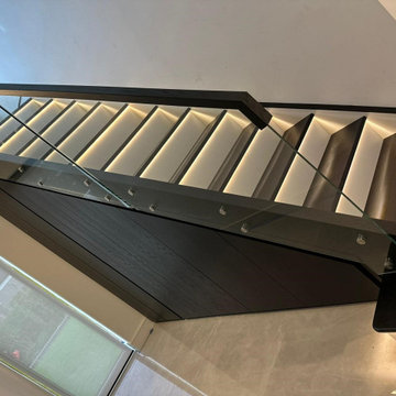 Black / White Staircase with Storage