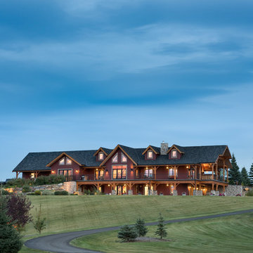 Ranch Timber Frame Home in Alberta - Wrap Around Deck