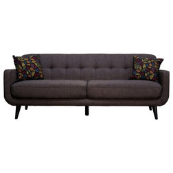 Contemporary Sofas European Mod Living Room Sofa, Charcoal