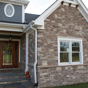 Exterior Stone Veneer using Cobble and Ledge Stones