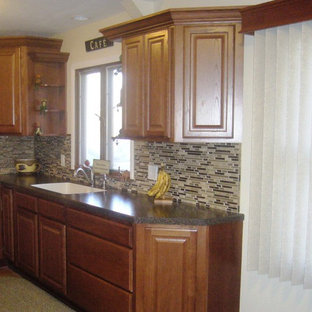 75 Beautiful Kitchen With Medium Tone Wood Cabinets And ...